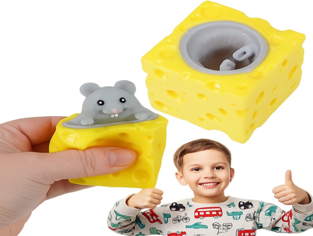 GNIOTEK ANTYSTRESOWY SER Z MYSZKĄ 4 x 4CM - szary