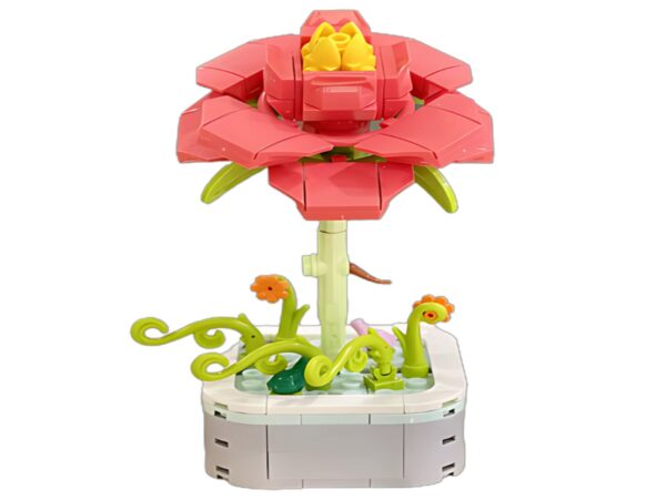 KLOCKI KONSTRUKCYJNE ZESTAW - kwiatek czerwony