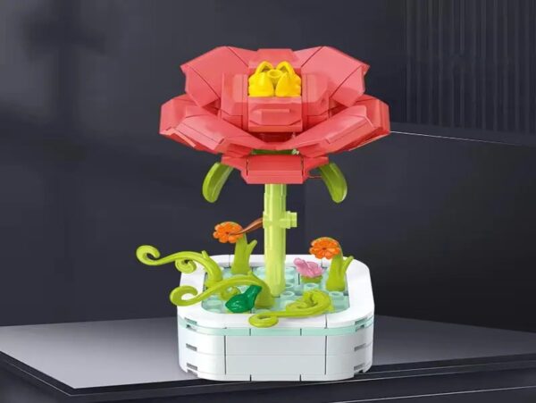 KLOCKI KONSTRUKCYJNE ZESTAW - kwiatek czerwony