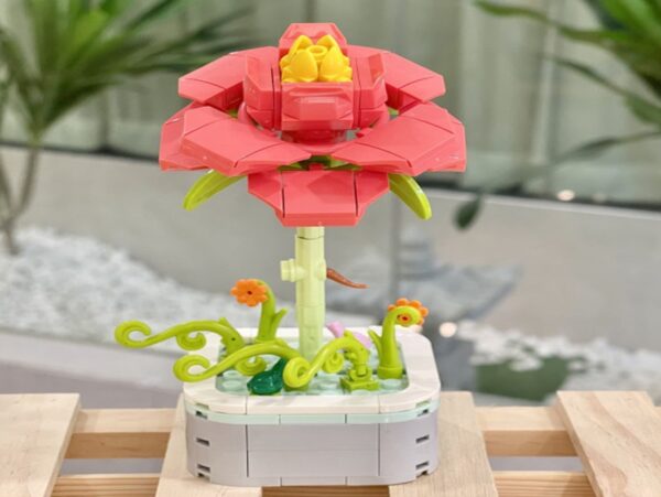 KLOCKI KONSTRUKCYJNE ZESTAW - kwiatek czerwony