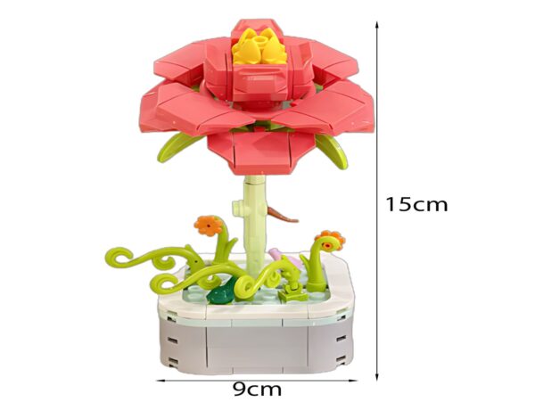 KLOCKI KONSTRUKCYJNE ZESTAW - kwiatek czerwony