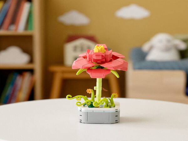 KLOCKI KONSTRUKCYJNE ZESTAW - kwiatek czerwony