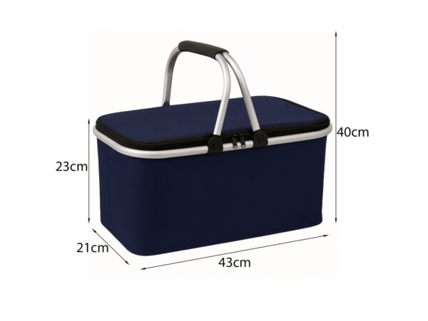 KOSZ PIKNIKOWY 49x27 DWIE RĄCZKI - granatowy