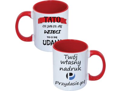 KUBEK DO SUBLIMACJI 330ML CZERWONY UCHWYT