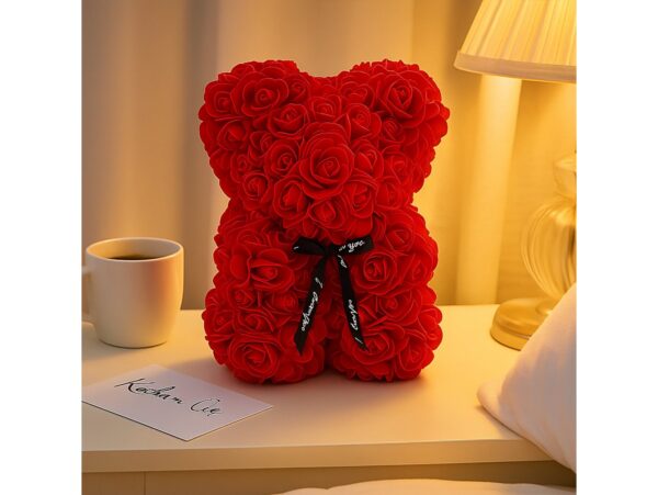 MIŚ Z RÓŻ 25CM Z PŁATKÓW RÓŻ PREZENT MATKI KOBIET