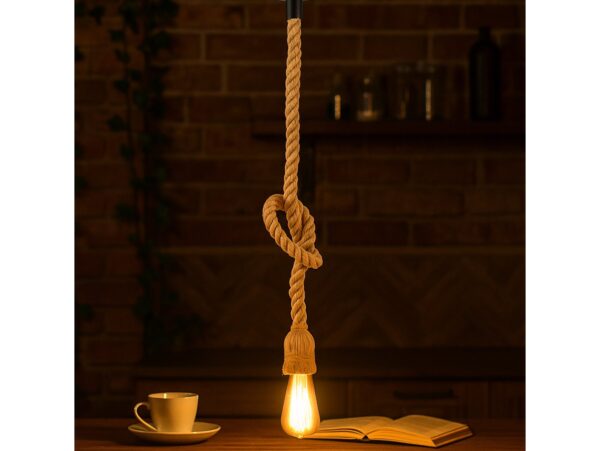 OPRAWA SUFITOWA POJEDYNCZA SZNUR JUTOWY E27