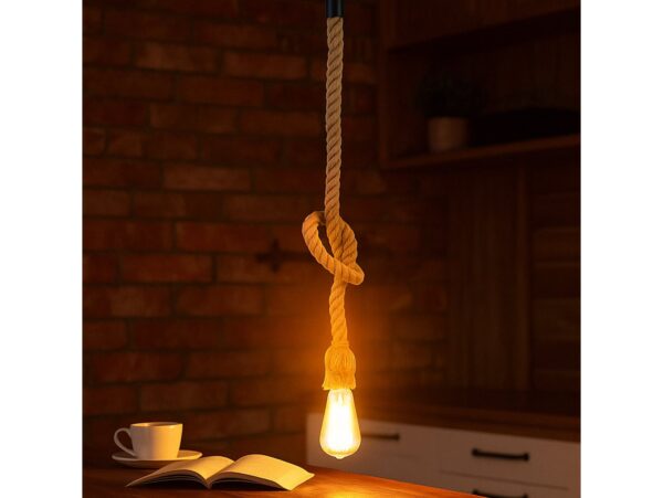 OPRAWA SUFITOWA POJEDYNCZA SZNUR JUTOWY E27