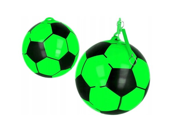 PIŁKA GUMOWA NA SPRĘŻYNCE 17CM - zielona