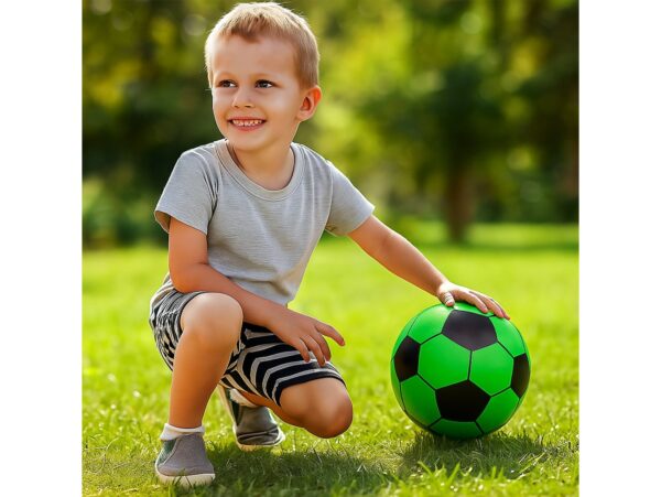 PIŁKA GUMOWA NA SPRĘŻYNCE 17CM - zielona