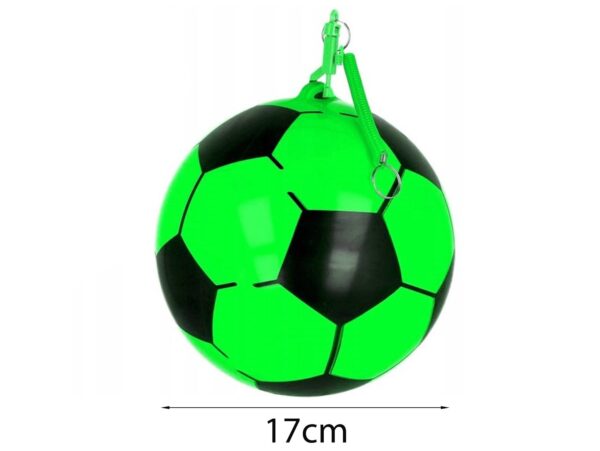 PIŁKA GUMOWA NA SPRĘŻYNCE 17CM - zielona