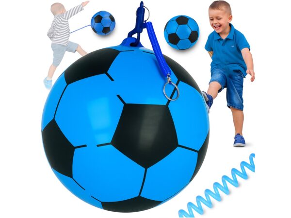 PIŁKA NA SPRĘŻYNIE - niebieska