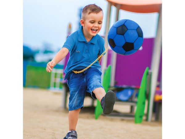 PIŁKA NA SPRĘŻYNIE - niebieska