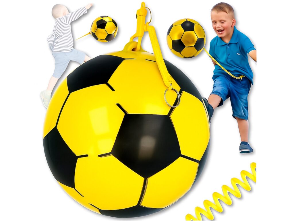 PIŁKA NA SPRĘŻYNIE - żółta