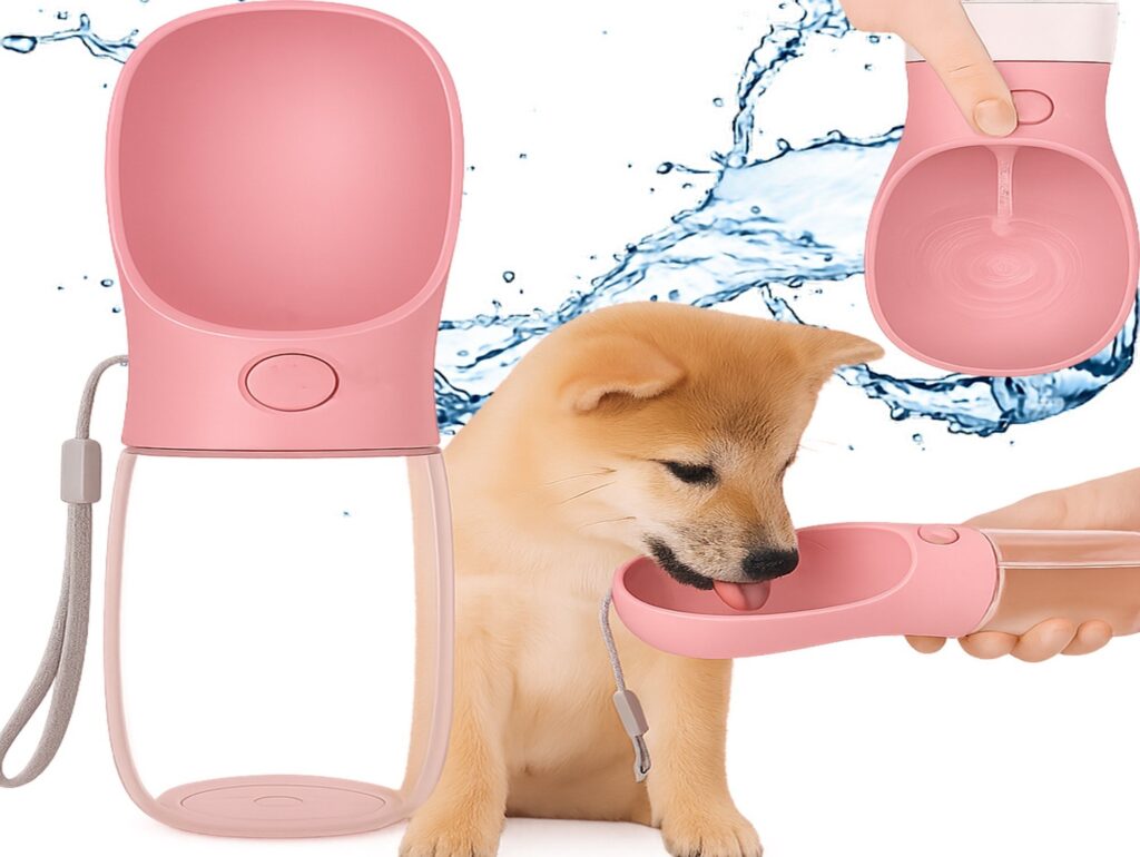 POIDŁO BUTELKA BIDON DLA PSA - różowy