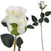 RÓŻA SZTUCZNA POJEDYNCZA REAL TOUCH 40CM (kwiat 6x5,5 cm) - biały