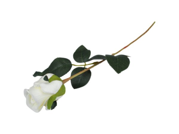 RÓŻA SZTUCZNA POJEDYNCZA REAL TOUCH 40CM (kwiat 6x5,5 cm) - biały