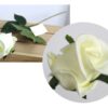 RÓŻA SZTUCZNA POJEDYNCZA REAL TOUCH 40CM (kwiat 6x5,5 cm) - biały