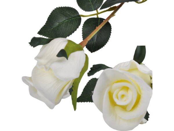 RÓŻA SZTUCZNA POJEDYNCZA REAL TOUCH 40CM (kwiat 6x5,5 cm) - biały