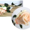 RÓŻA SZTUCZNA POJEDYNCZA REAL TOUCH 40CM (kwiat 6x5,5 cm) - ecru