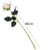 RÓŻA SZTUCZNA POJEDYNCZA REAL TOUCH 40CM (kwiat 6x5,5 cm) - ecru