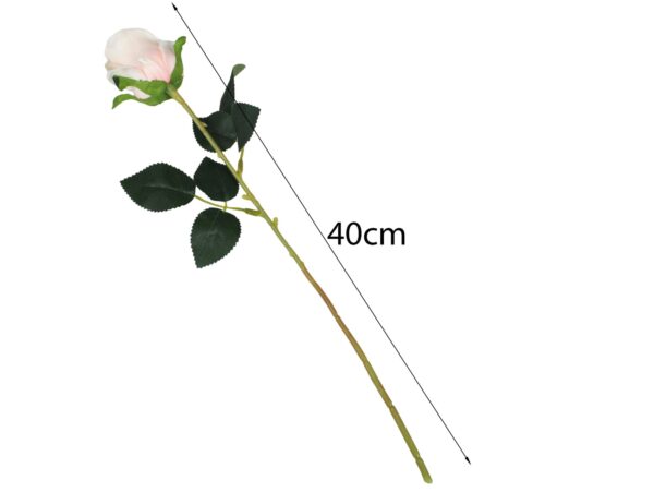 RÓŻA SZTUCZNA POJEDYNCZA REAL TOUCH 40CM (kwiat 6x5,5 cm) - ecru