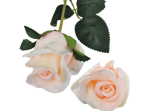 RÓŻA SZTUCZNA POJEDYNCZA REAL TOUCH 40CM (kwiat 6x5,5 cm) - ecru