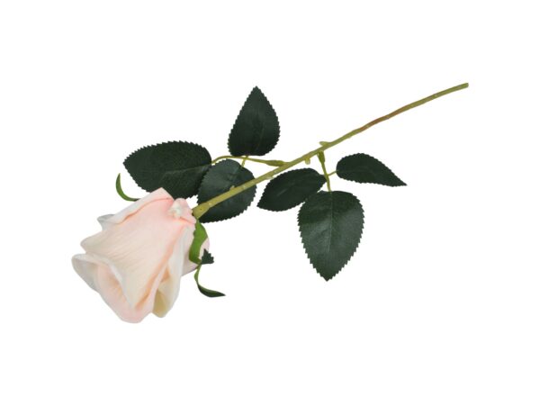RÓŻA SZTUCZNA POJEDYNCZA REAL TOUCH 40CM (kwiat 6x5,5 cm) - ecru