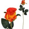 RÓŻA SZTUCZNA POJEDYNCZA REAL TOUCH 40CM (kwiat 6x5,5 cm) - pomarańczowy