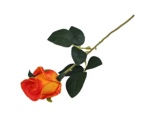RÓŻA SZTUCZNA POJEDYNCZA REAL TOUCH 40CM (kwiat 6x5,5 cm) - pomarańczowy