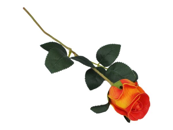 RÓŻA SZTUCZNA POJEDYNCZA REAL TOUCH 40CM (kwiat 6x5,5 cm) - pomarańczowy