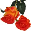 RÓŻA SZTUCZNA POJEDYNCZA REAL TOUCH 40CM (kwiat 6x5,5 cm) - pomarańczowy