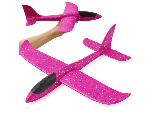 SAMOLOT ZABAWKA STYROPIANOWY SZYBOWIEC RZUTKA 47 CM - różowy