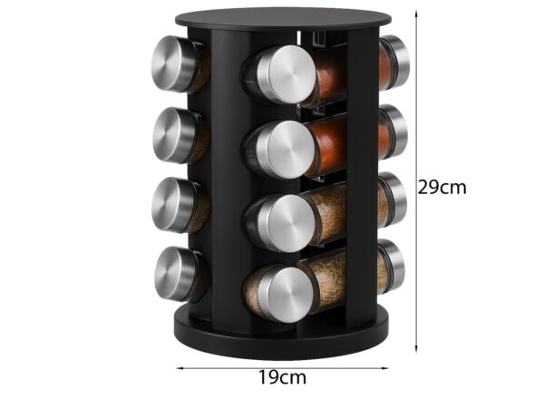 STOJAK NA PRZYPRAWY OBROTOWY 29x19cm - czarny