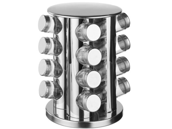 STOJAK NA PRZYPRAWY OBROTOWY 29x19cm - srebrny