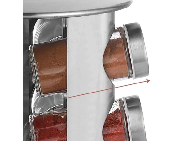 STOJAK NA PRZYPRAWY OBROTOWY 29x19cm - srebrny