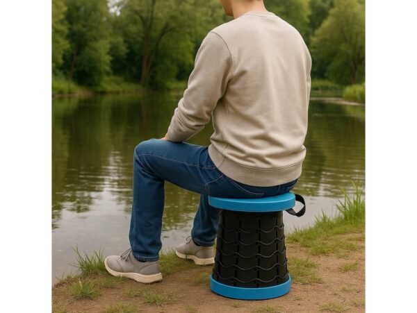 TABORET STOŁEK SKŁADANY - jasny niebieski