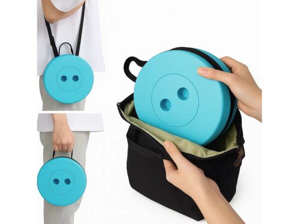 TABORET STOŁEK SKŁADANY - jasny niebieski