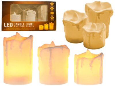 ŚWIECZKA NA BATERIE LED LAMPKA ZESTAW 3SZT