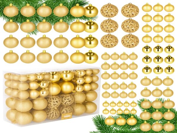 BOMBKI PLASTIKOWE ZESTAW 100SZT - złoty