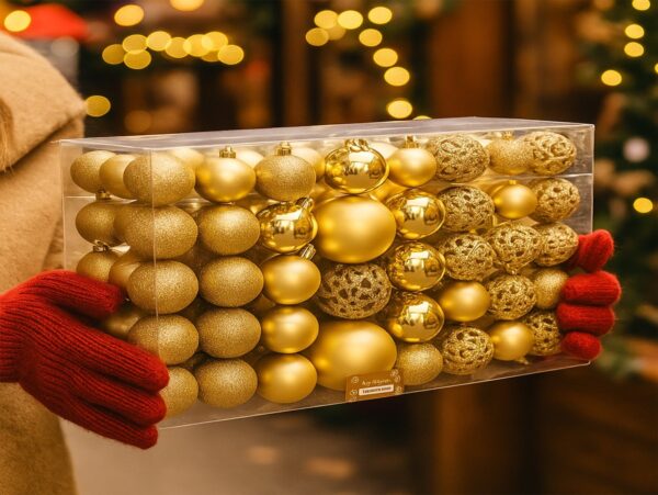 BOMBKI PLASTIKOWE ZESTAW 100SZT - złoty