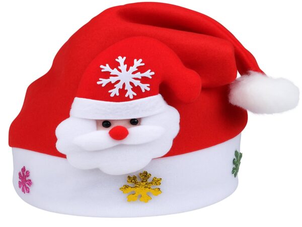 CZAPKA ŚWIĘTEGO MIKOŁAJA Z OZDOBĄ 24x30cm - mikołaj