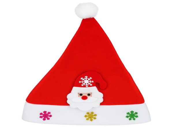 CZAPKA ŚWIĘTEGO MIKOŁAJA Z OZDOBĄ 24x30cm - mikołaj