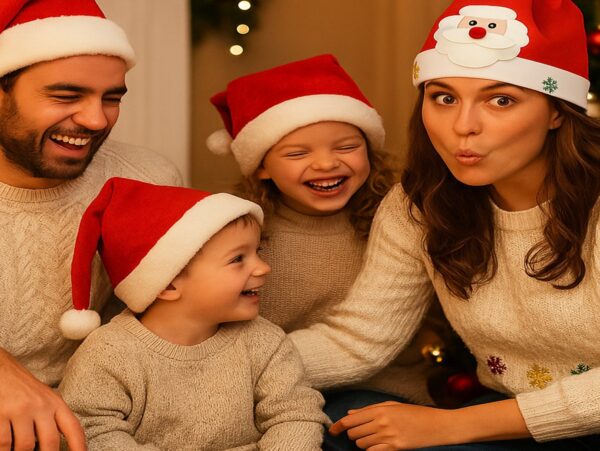 CZAPKA ŚWIĘTEGO MIKOŁAJA Z OZDOBĄ 24x30cm - mikołaj