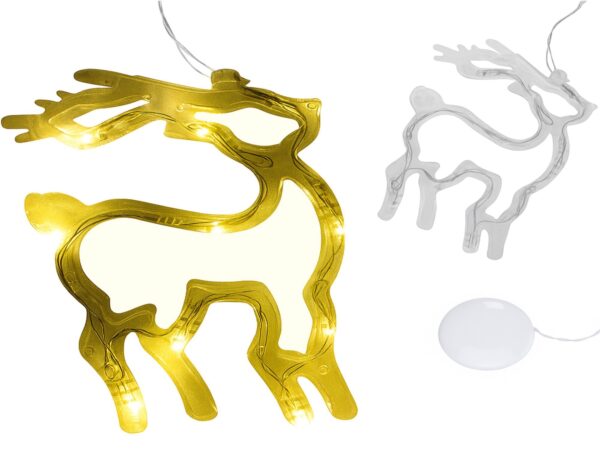 DEKORACJA NA OKNO LED BOŻE NARODZENIE 22x22 - renifer