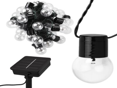 GIRLANDA OGRODOWA SOLARNA ŻARÓWKI 6,5m 30xG40