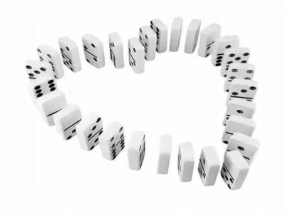 GRA DOMINO PLASTIKOWE TRADYCYJNE - czarno-białe