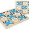 GRA KÓŁKO I KRZYŻYK DRENIANE KLOCKI 15x15cm - biało-niebieski