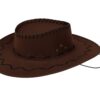 KAPELUSZ UNISEX KOWBOJSKI WELUR 36x33cm - brązowy