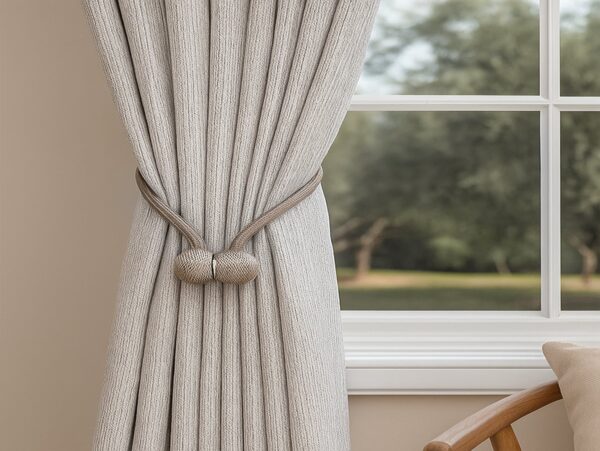 KLAMRA SPINKA DO ZASŁON FIRAN 1 SZT! - beżowy