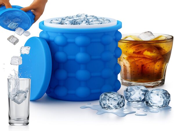 KOSTKARKA DO LODU Z WIADERKIEM NA LÓD SILIKONOWA